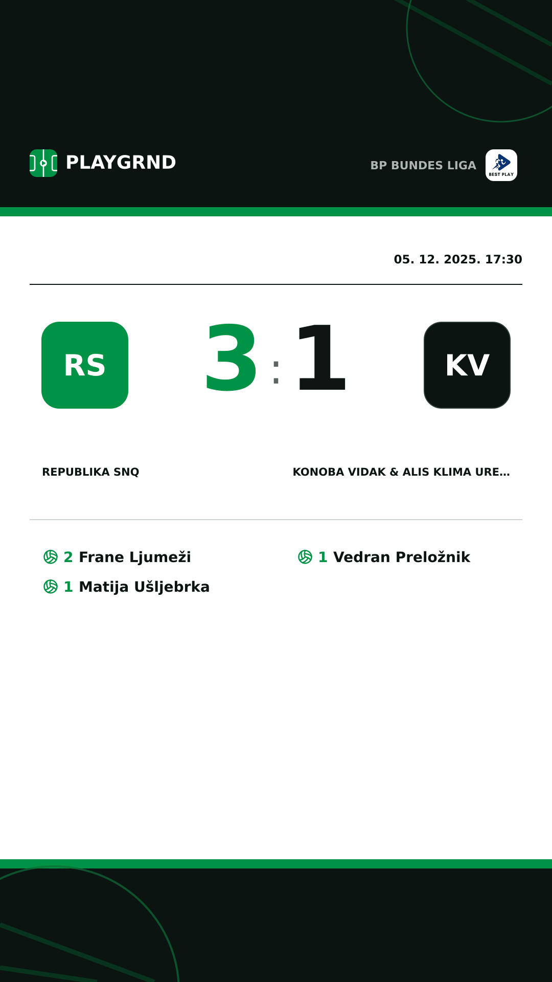 Instagram slika: Republika SNQ 3:1 Konoba Vidak & ALIS Klima Uređaji