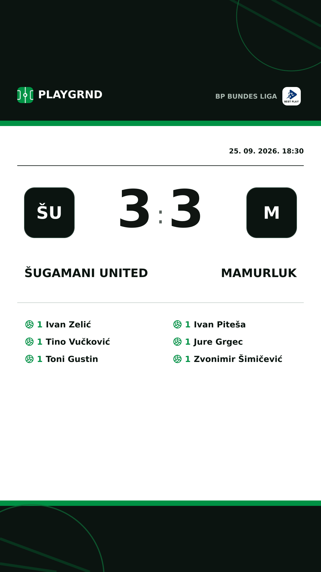 Instagram slika: Šugamani United 3:3 Mamurluk