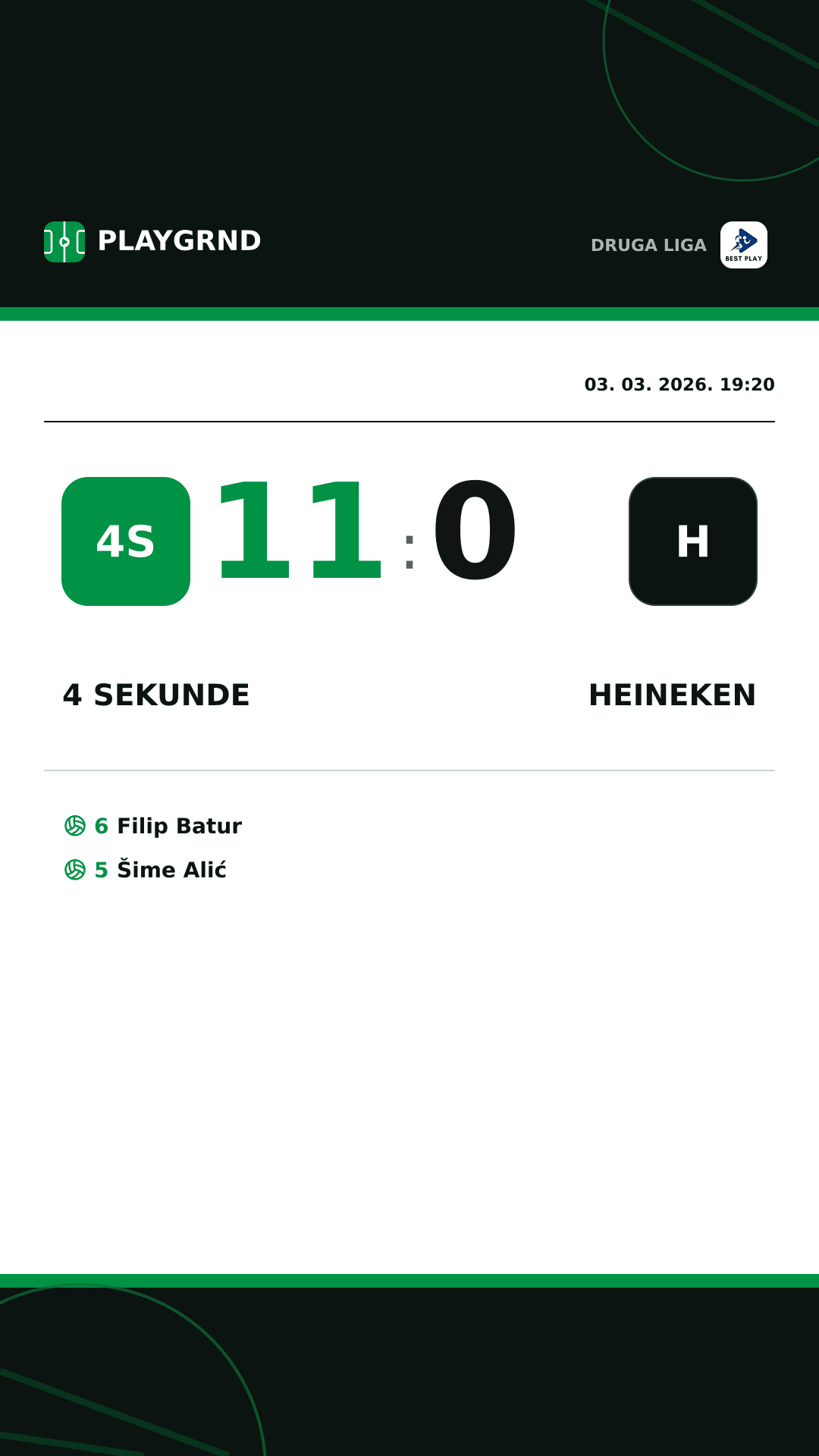 Instagram slika: 4 Sekunde 11:0 Heineken