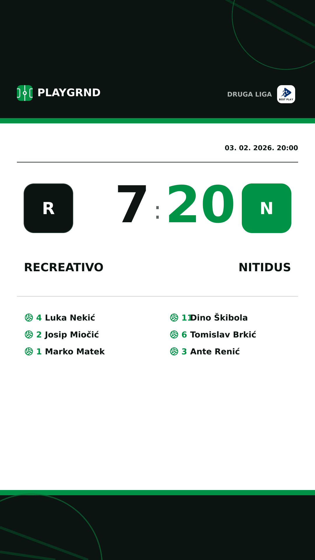 Instagram slika: Recreativo 7:20 Nitidus