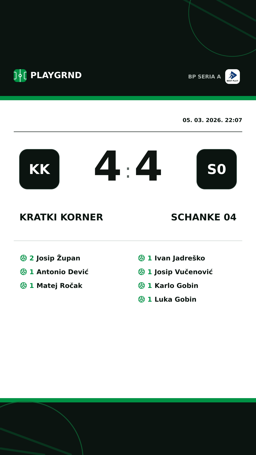 Instagram slika: Kratki Korner 4:4 Schanke 04