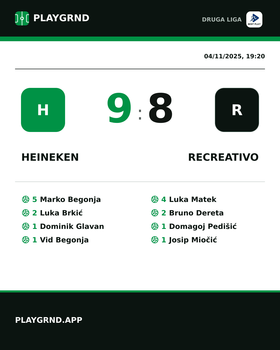Instagram artwork: Heineken 9:8 Recreativo