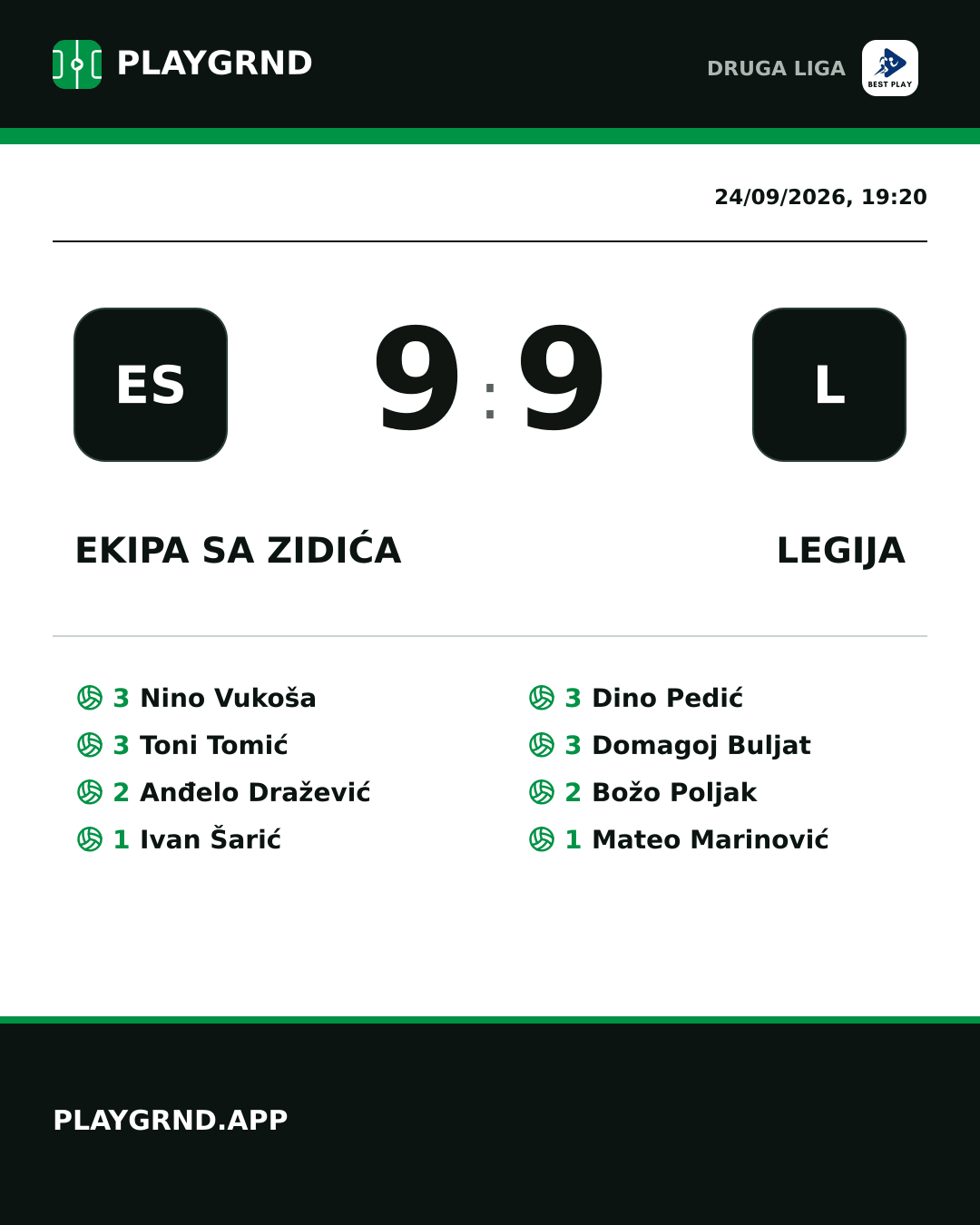 Instagram artwork: Ekipa sa Zidića 9:9 Legija