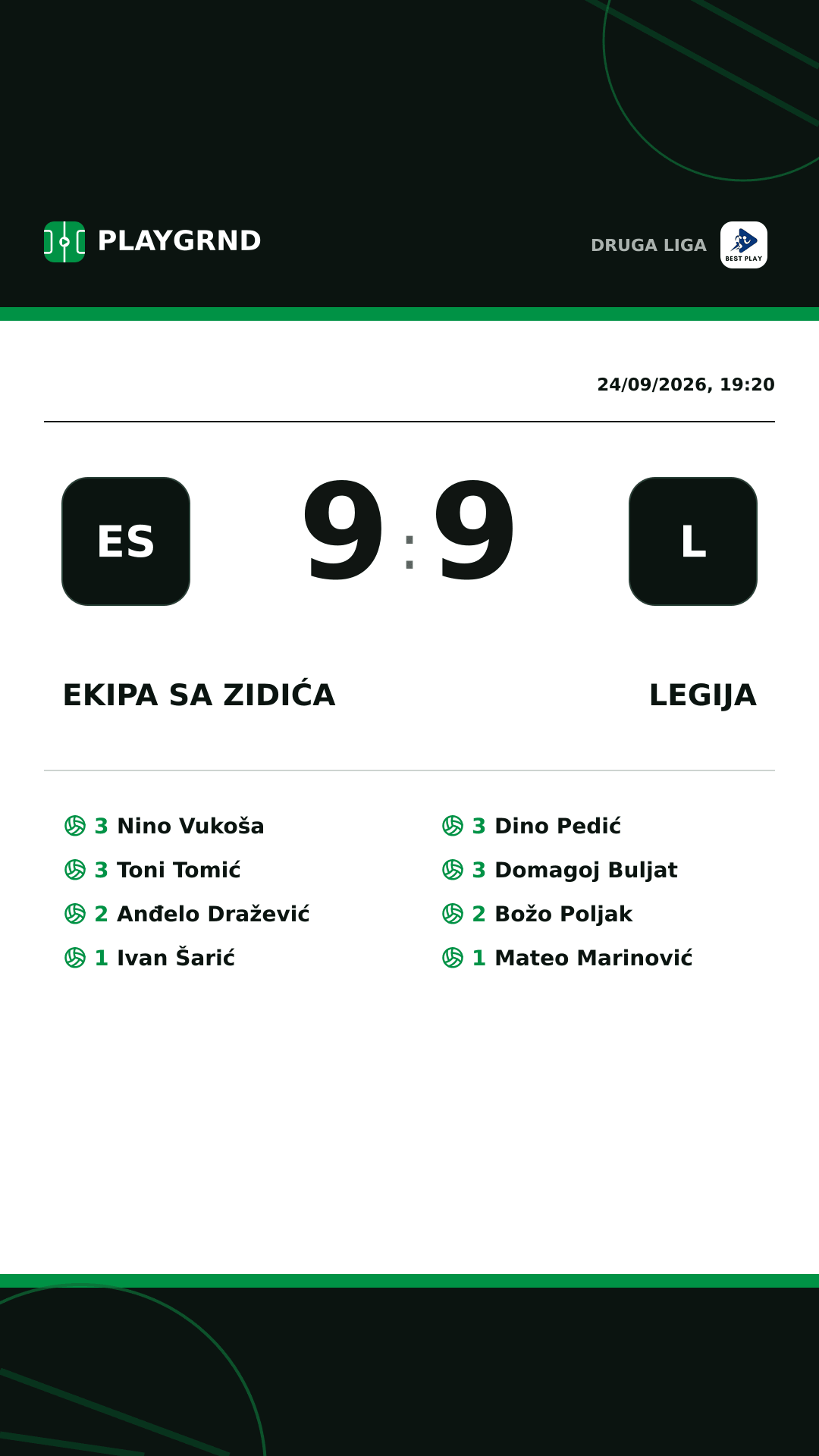 Instagram artwork: Ekipa sa Zidića 9:9 Legija