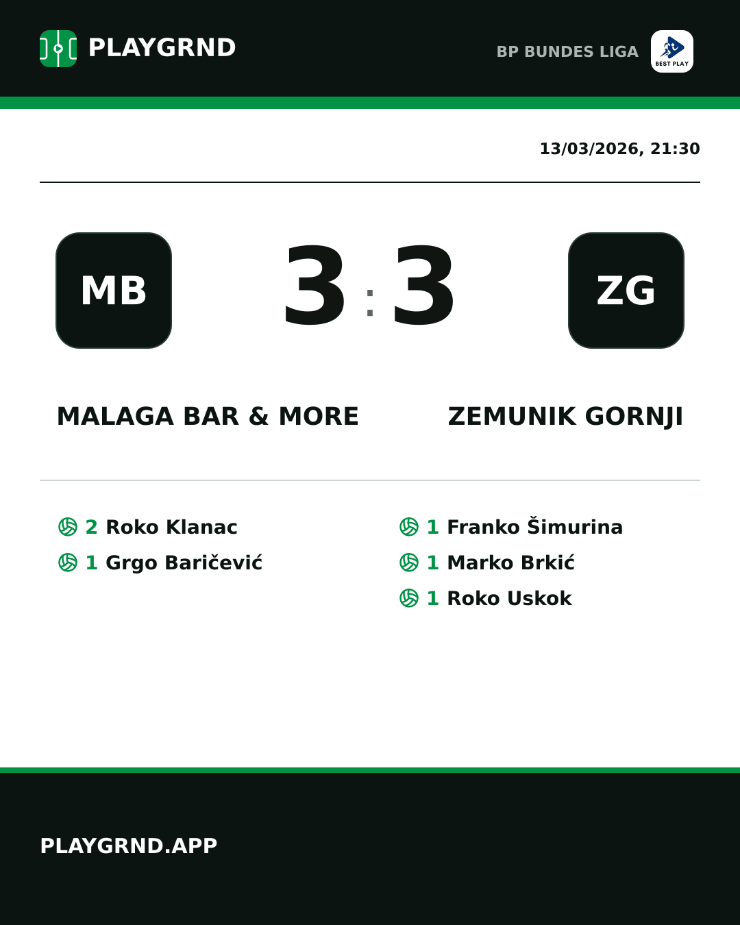 Instagram artwork: Malaga Bar & More 3:3 Zemunik Gornji