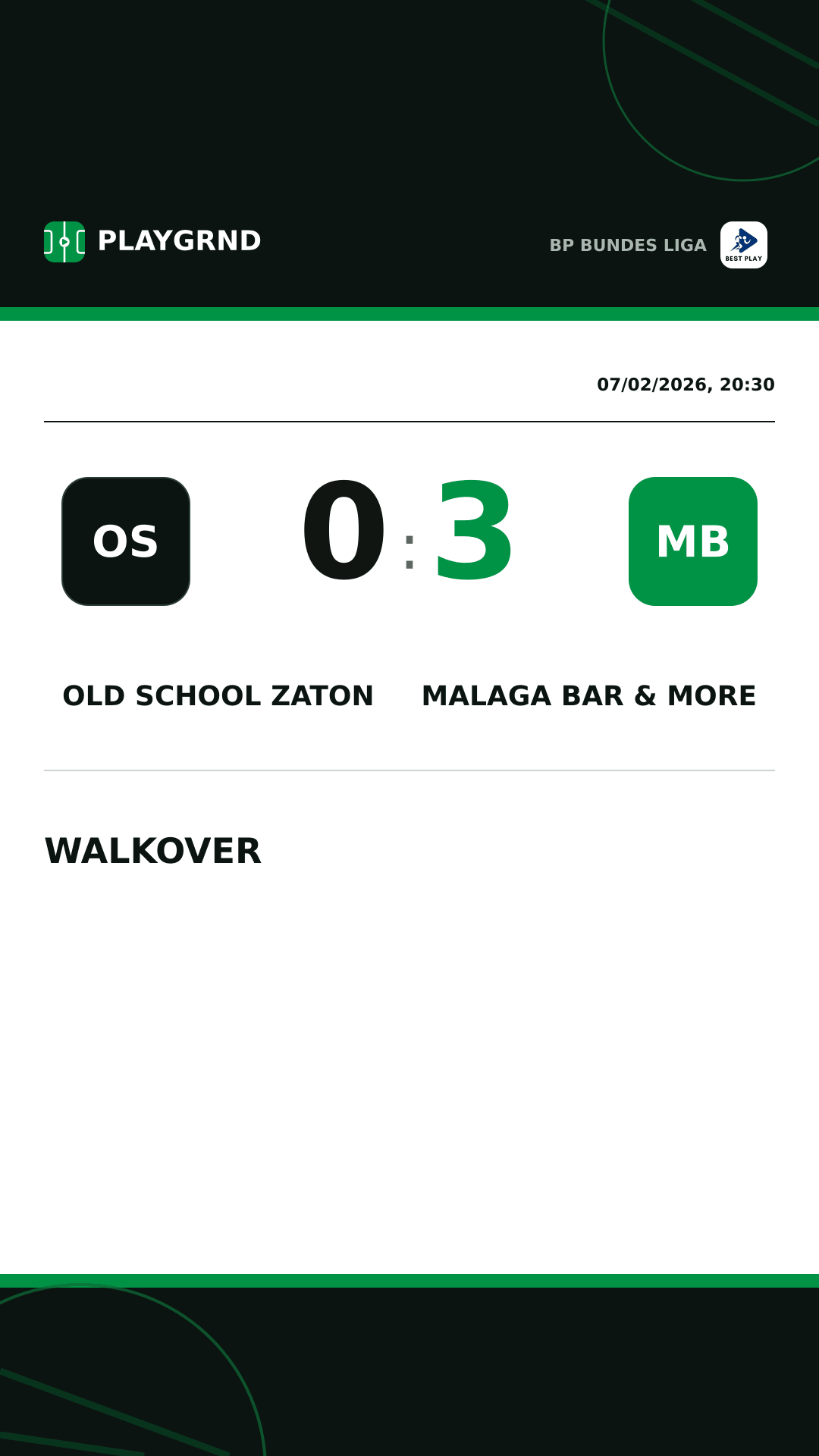 Instagram artwork: Old School Zaton 0:3 Malaga Bar & More