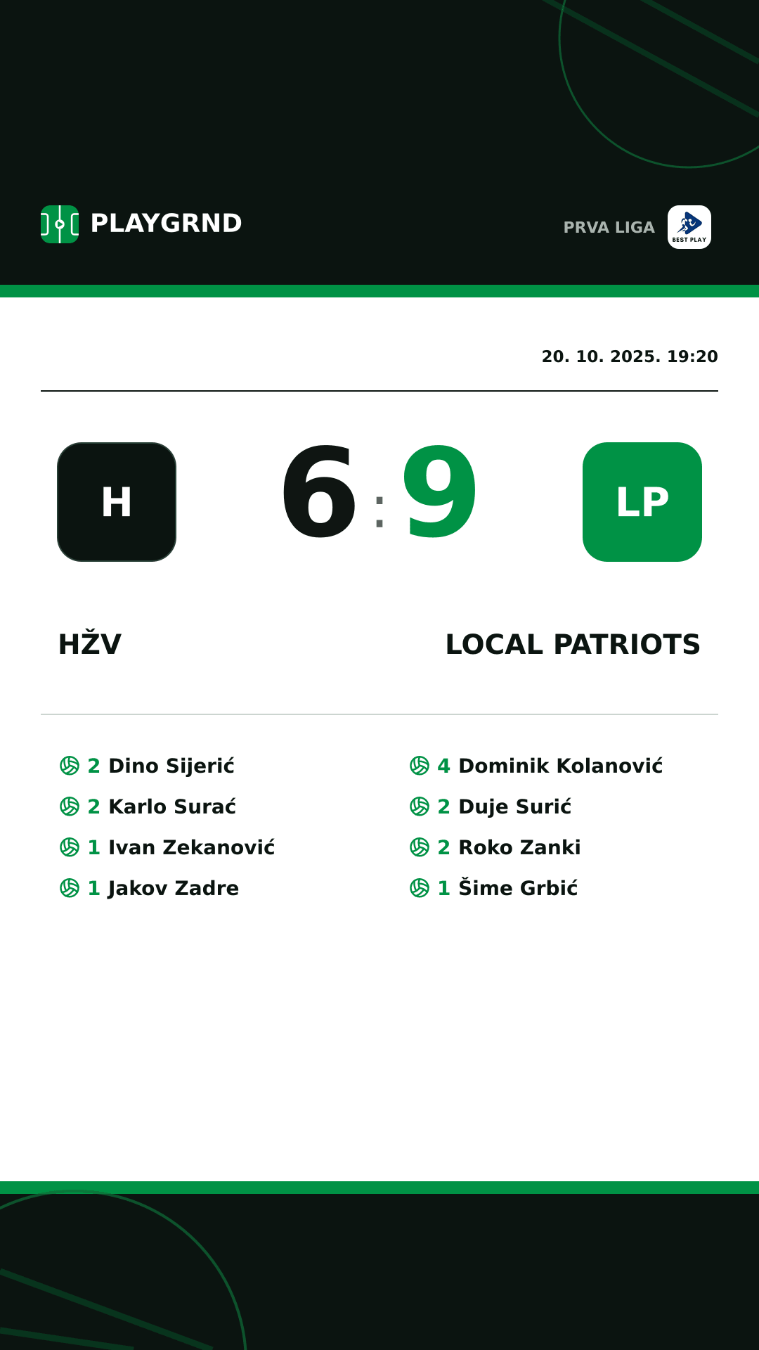 Instagram slika: HŽV 6:9 Local Patriots