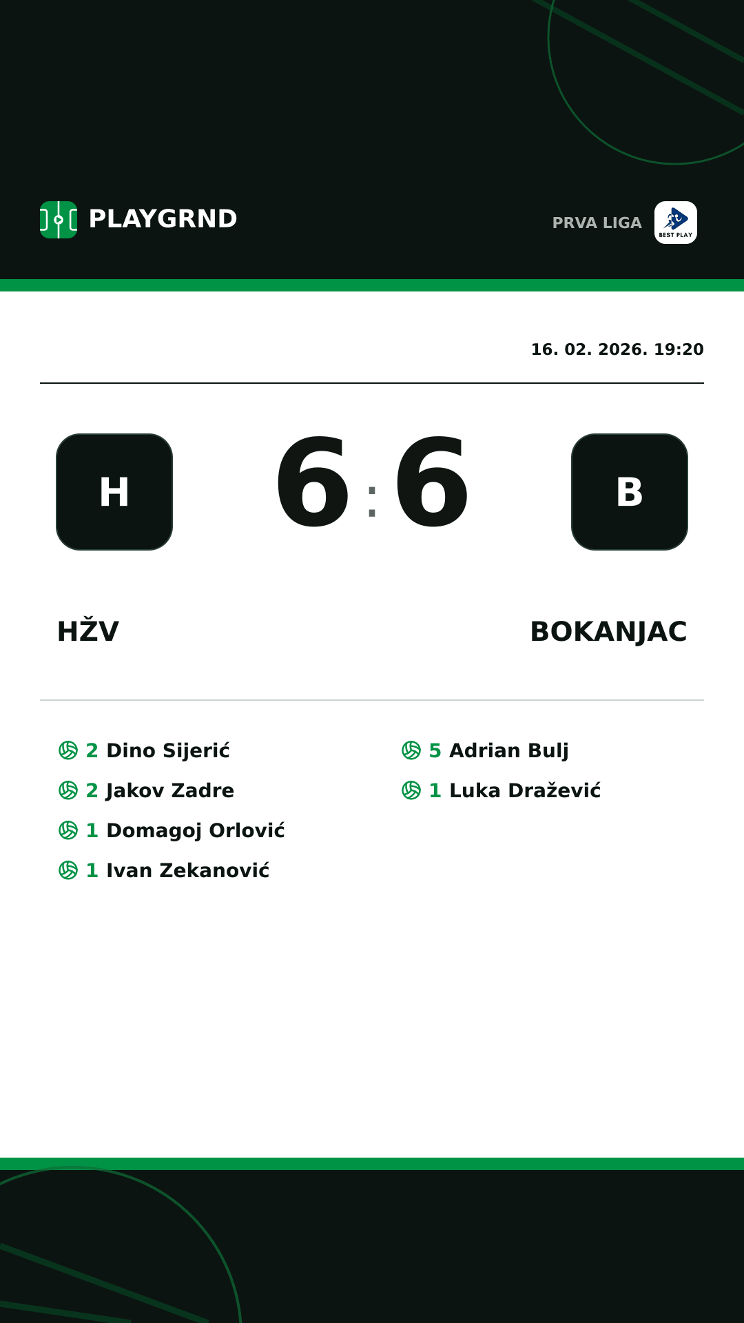 Instagram slika: HŽV 6:6 Bokanjac
