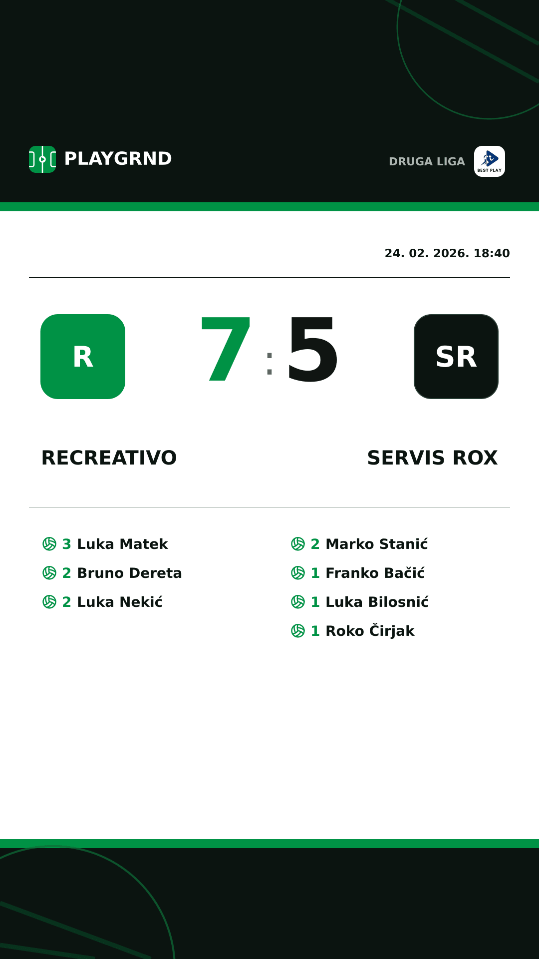 Instagram slika: Recreativo 7:5 Servis Rox