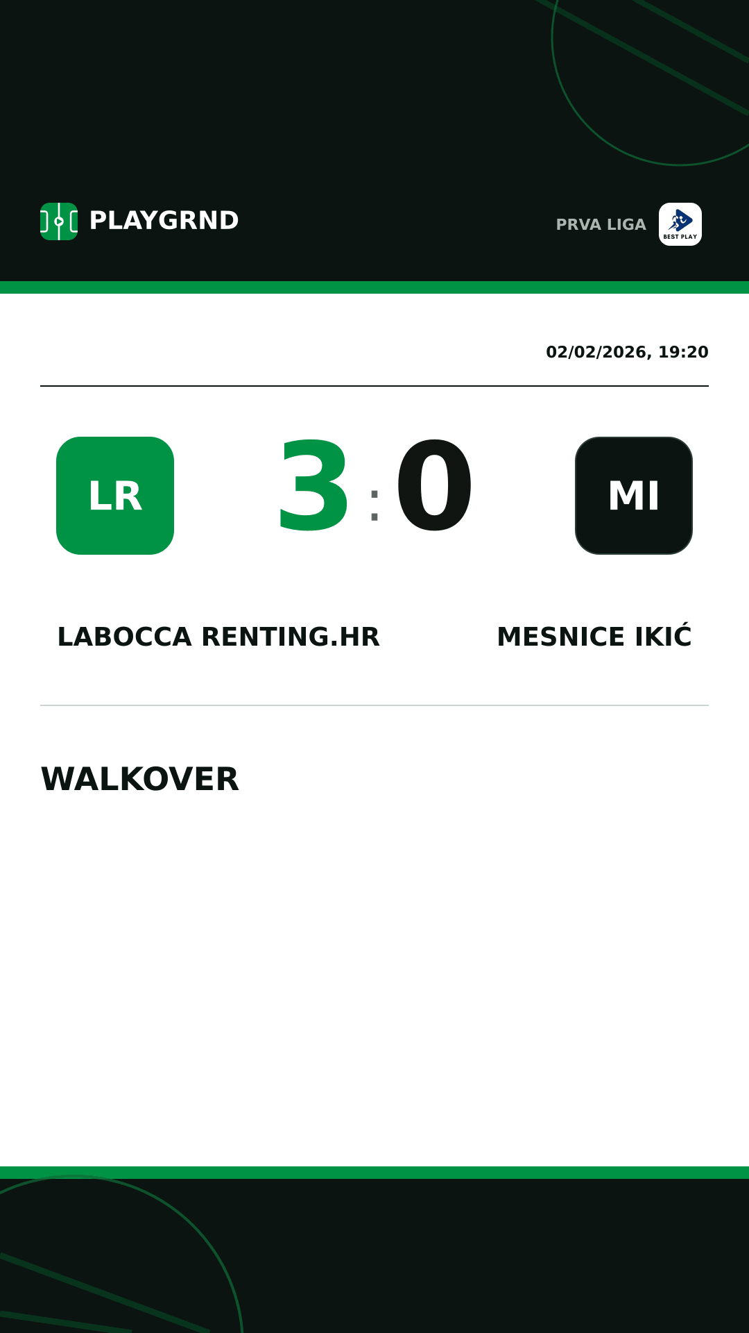 Instagram artwork: LaBocca Renting.hr 3:0 Mesnice Ikić