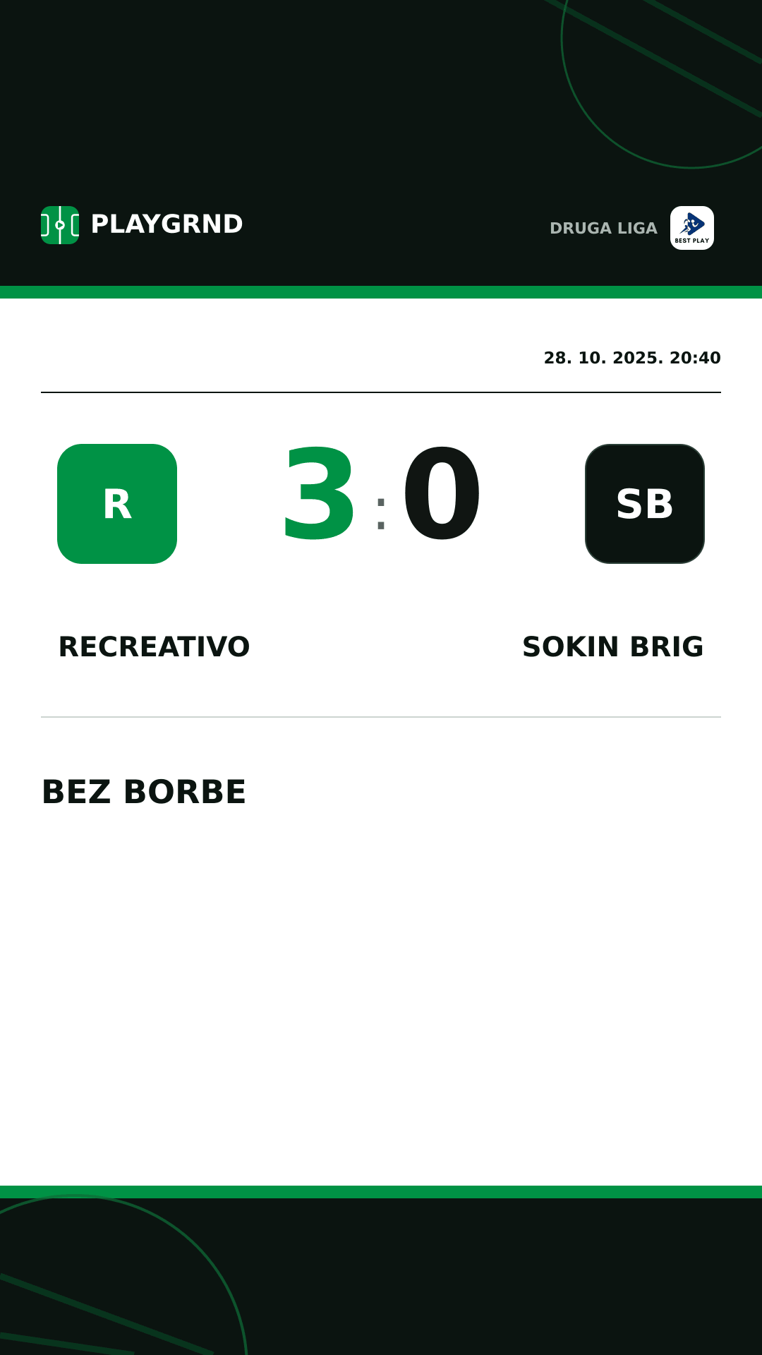 Instagram slika: Recreativo 3:0 Sokin Brig