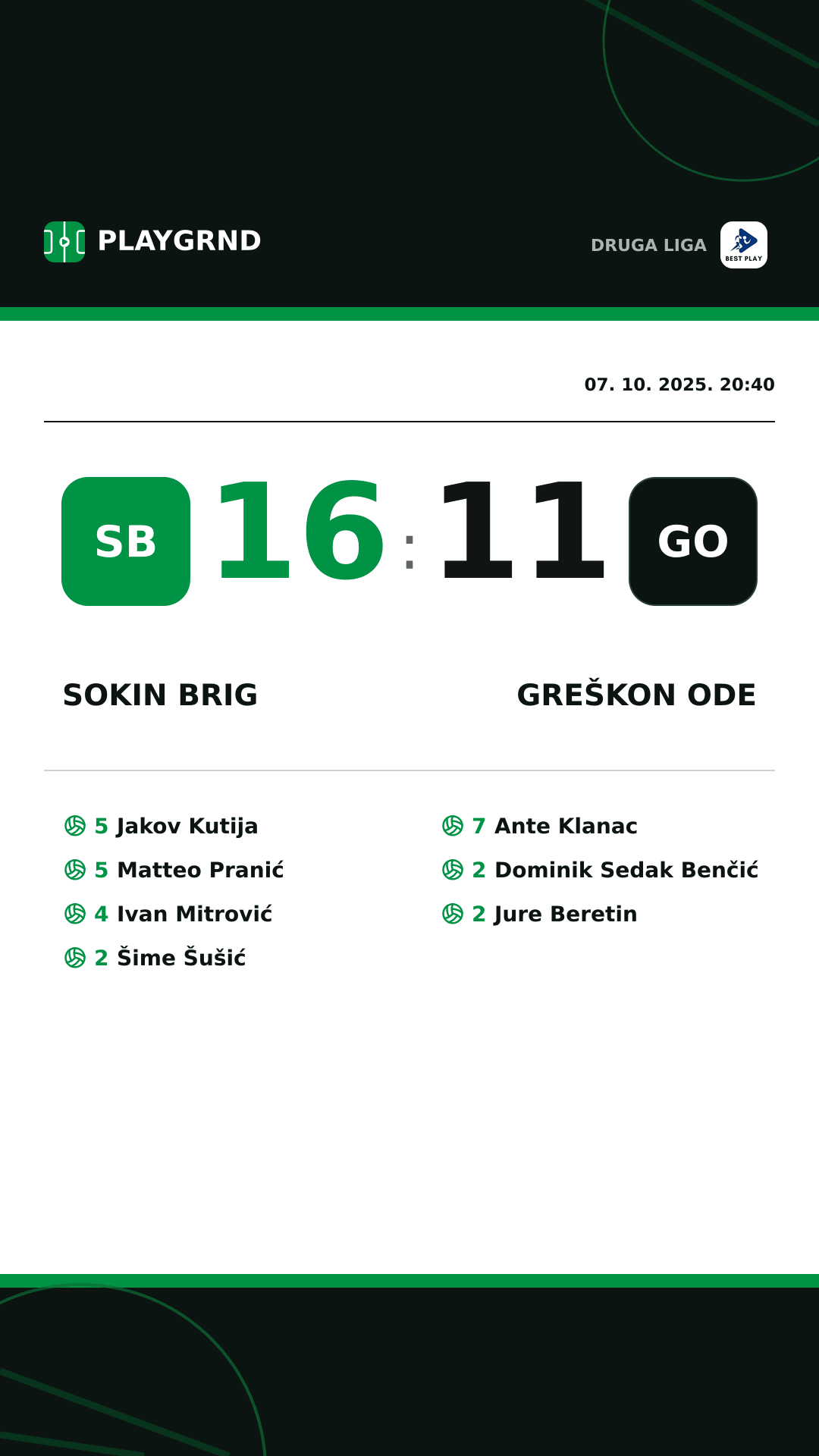 Instagram slika: Sokin Brig 16:11 Greškon Ode