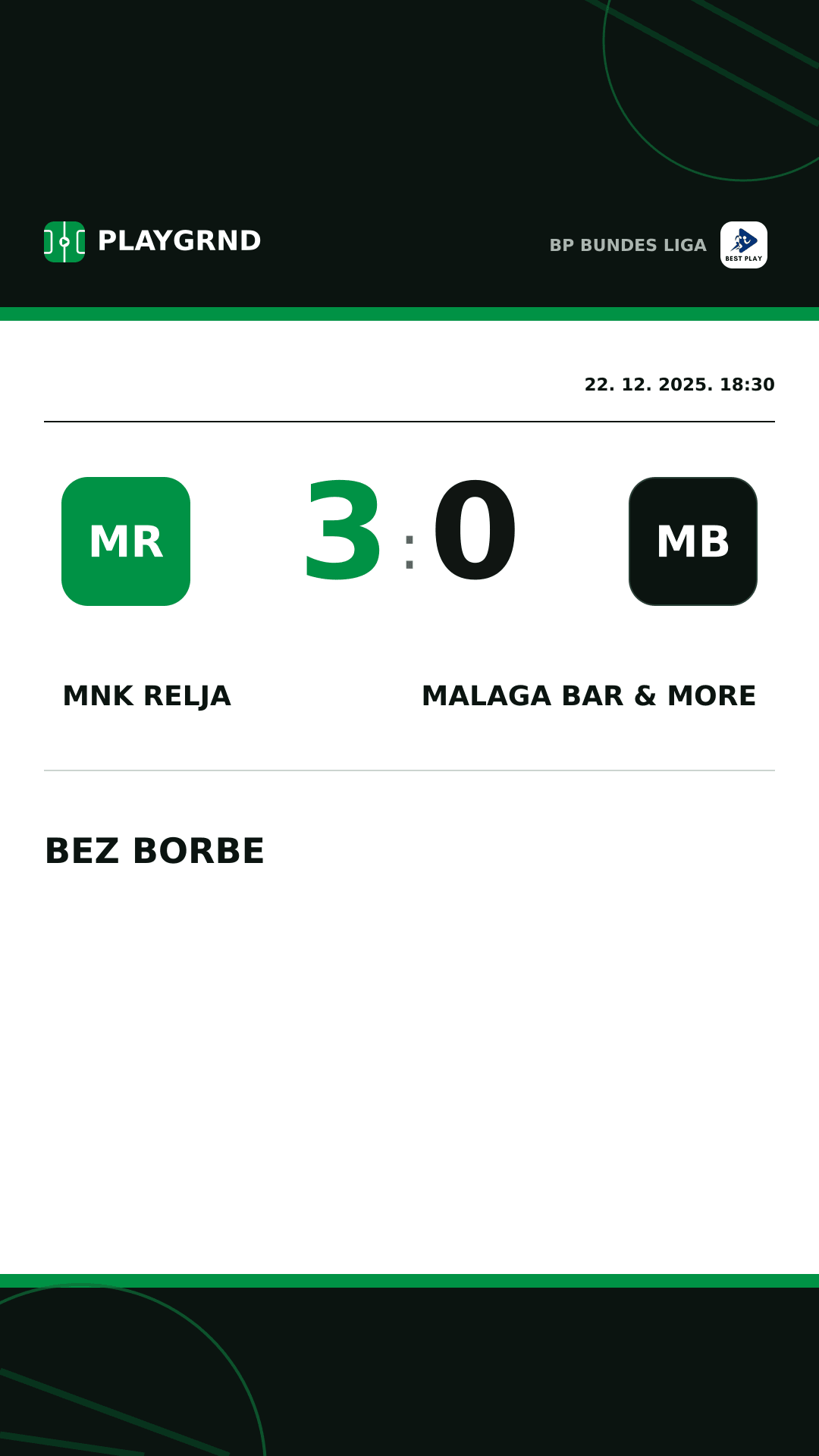 Instagram slika: MNK Relja 3:0 Malaga Bar & More