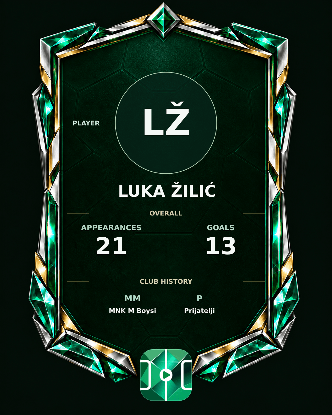 Luka Žilić's PLAYGRND profile graphic